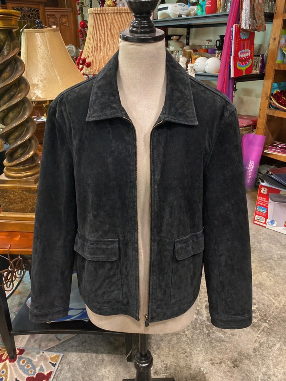 Reunion Black Leather Suede Jacket Size X-LARGE